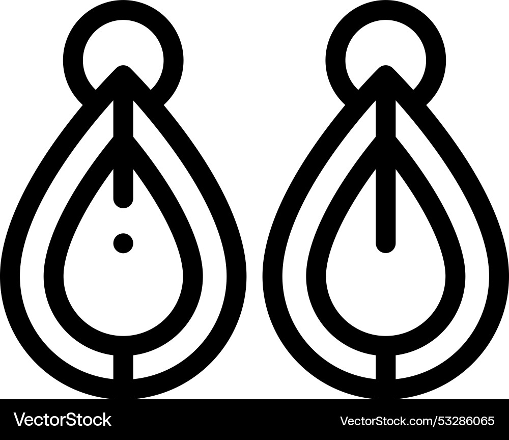 Earrings icon thin linear style design isolated Vector Image