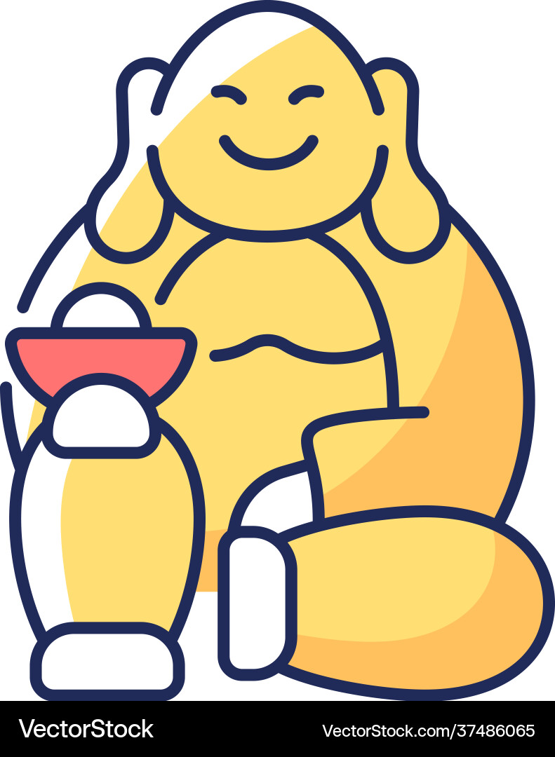 Laughing buddha rgb color icon Laughing buddha rgb color icon vector image