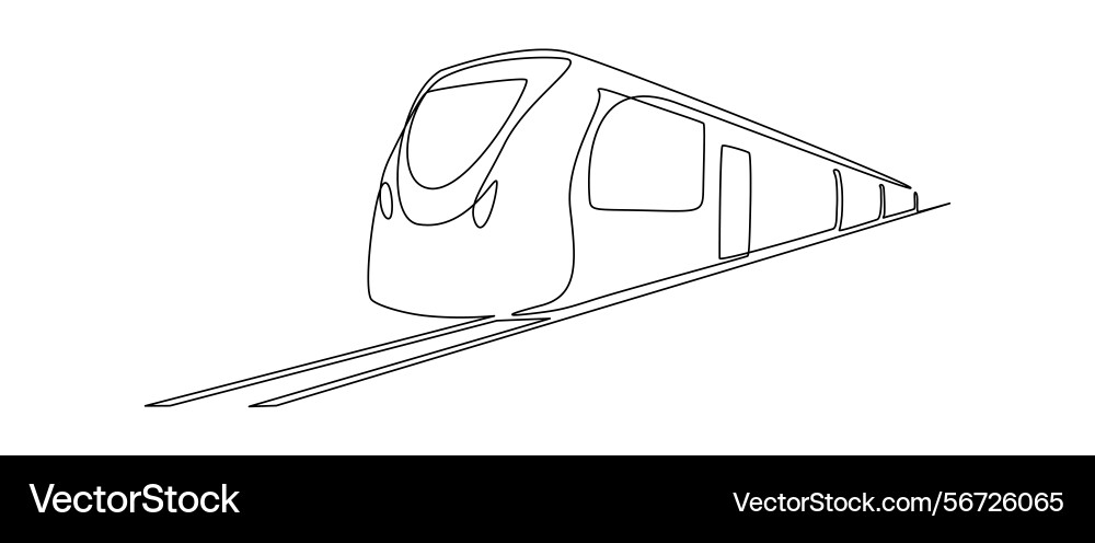 Train and railway station in one continuous line Train and railway station in one continuous line vector image