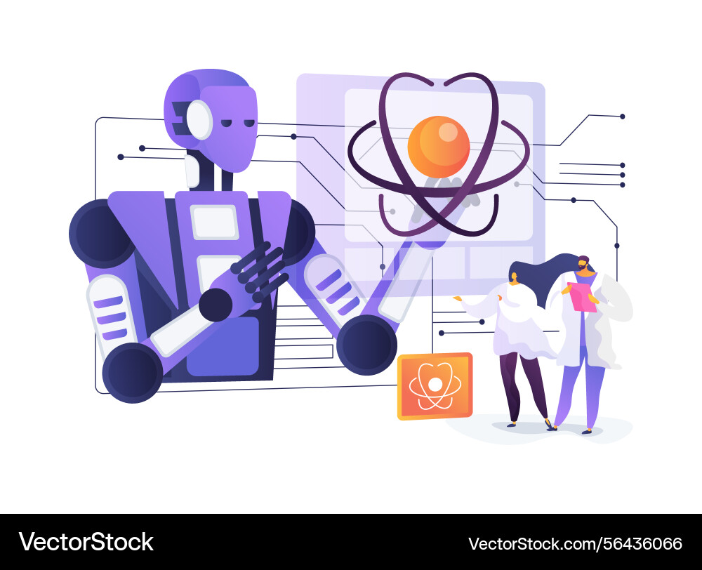 Ai-powered quantum simulations abstract concept vector image