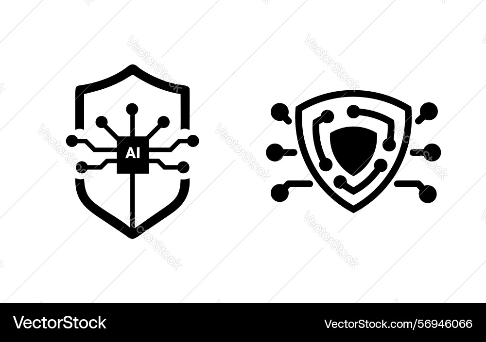 Ai security system smart shield with digital Vector Image