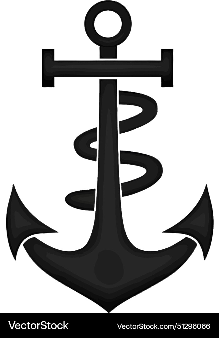 Black silhouette of an anchor on white background Black silhouette of an anchor on white background vector image