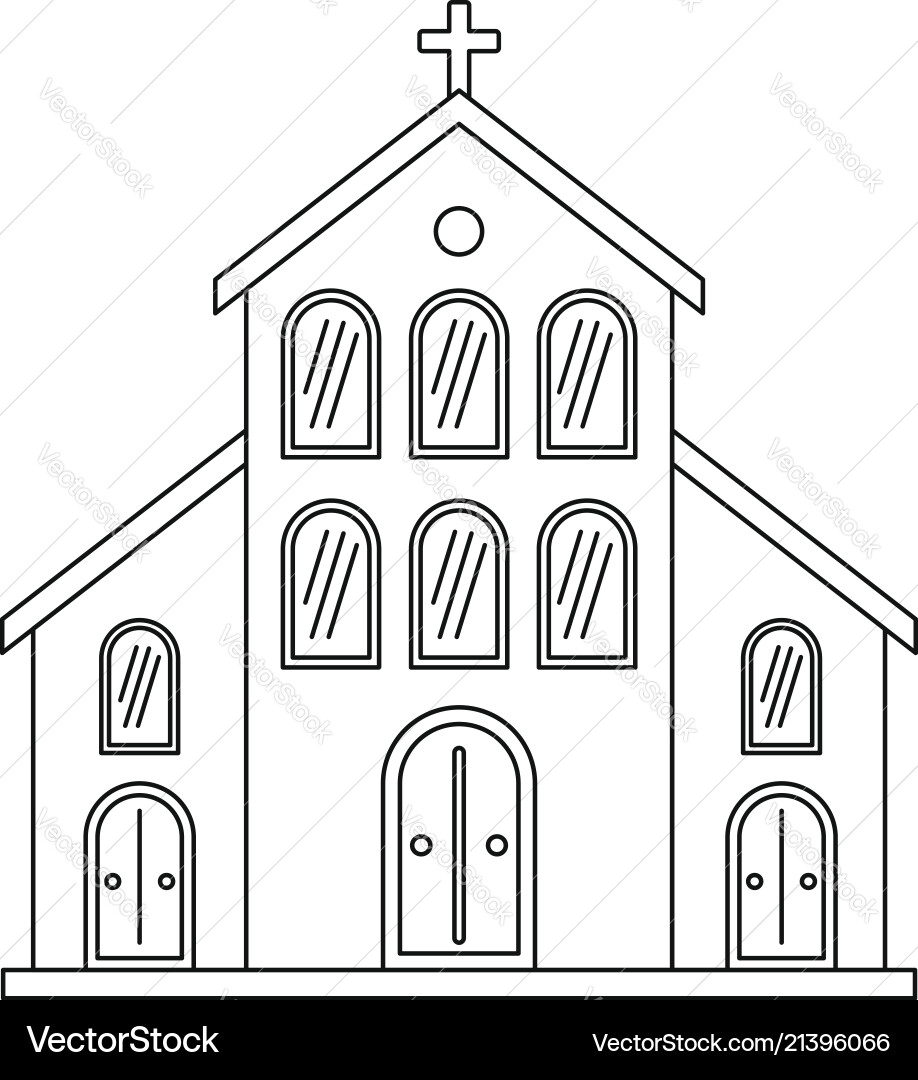 Catholic church icon outline style Catholic church icon outline style vector image