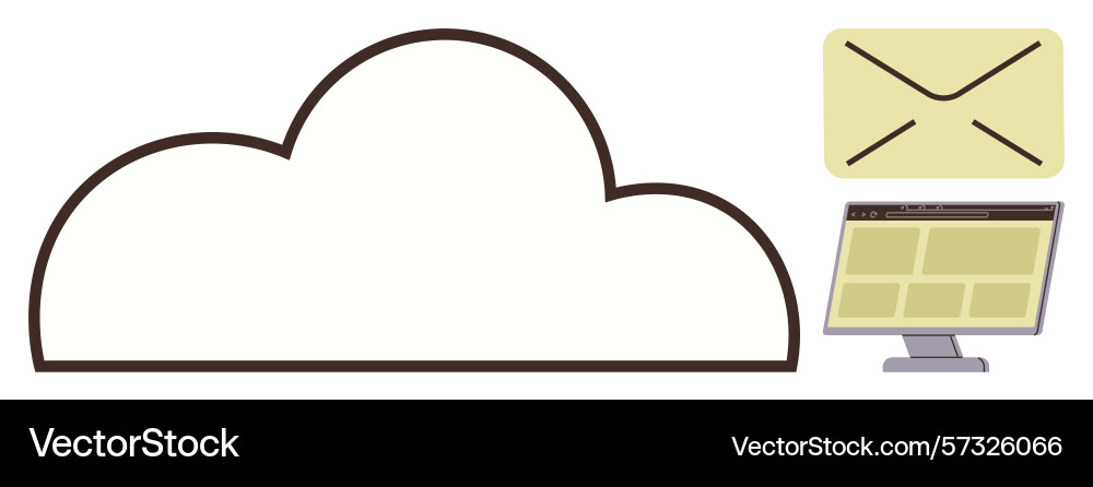 Cloud computing with email and online interface Cloud computing with email and online interface vector image