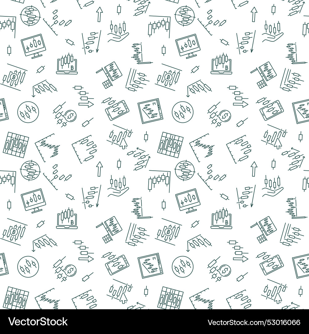 Crypto trading and technical analysis linear Vector Image
