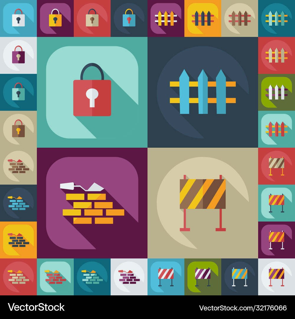 Flat concept set modern design with shadow Vector Image