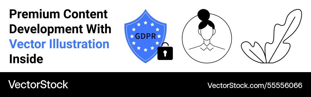 Gdpr security shield with lock user profile vector image