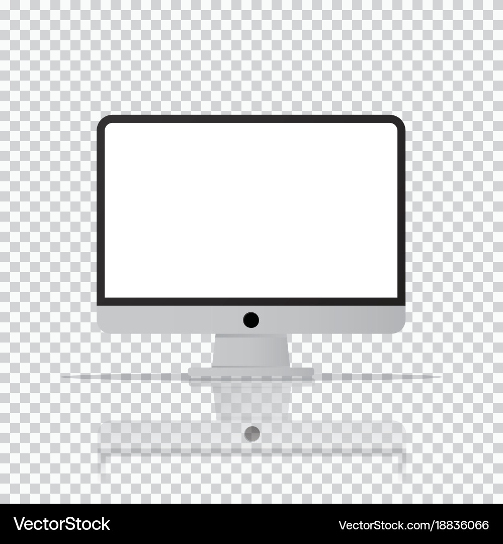 Isolated desktop computer icon pc monitor vector image