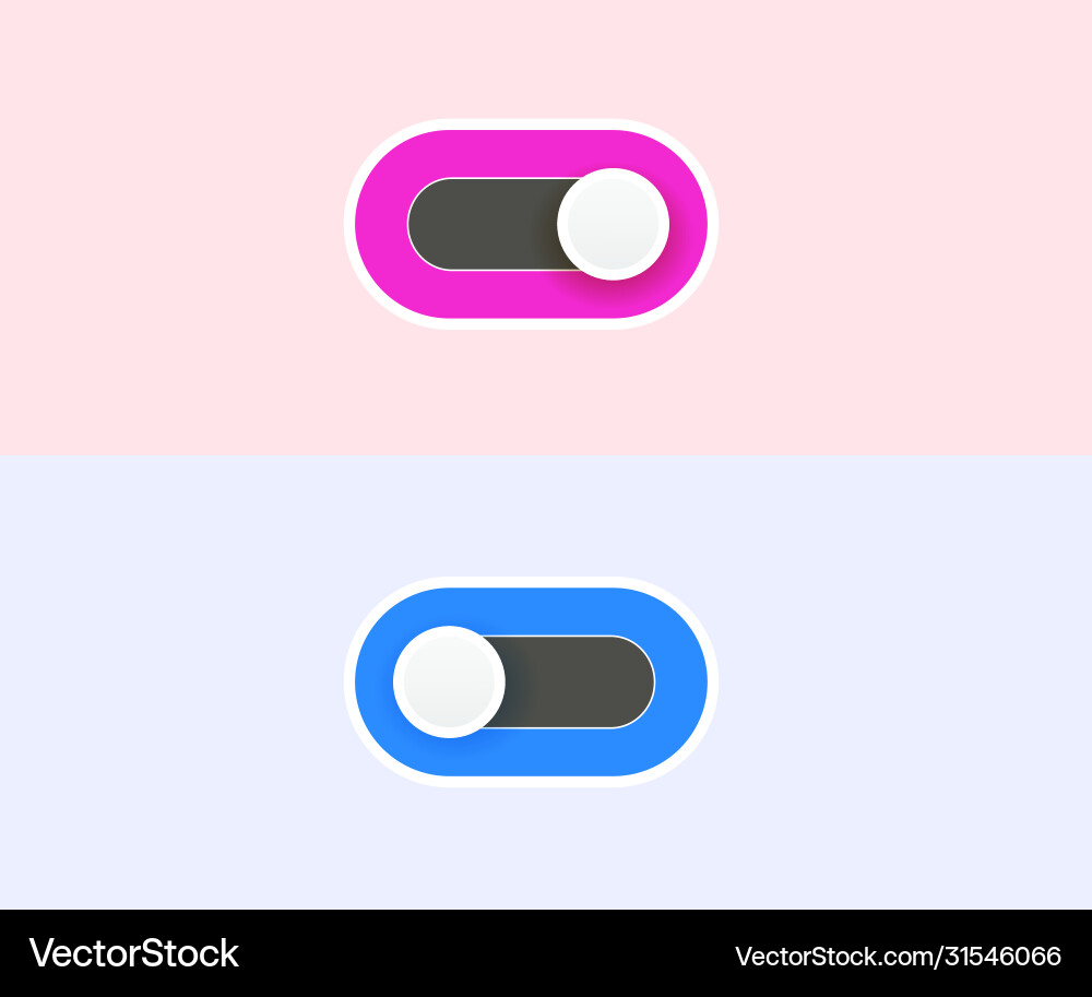 On and off toggle switch buttons modern devices On and off toggle switch buttons modern devices vector image