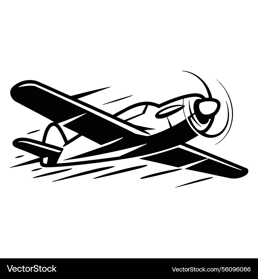 Silhouette of a fast moving plane with speed Vector Image