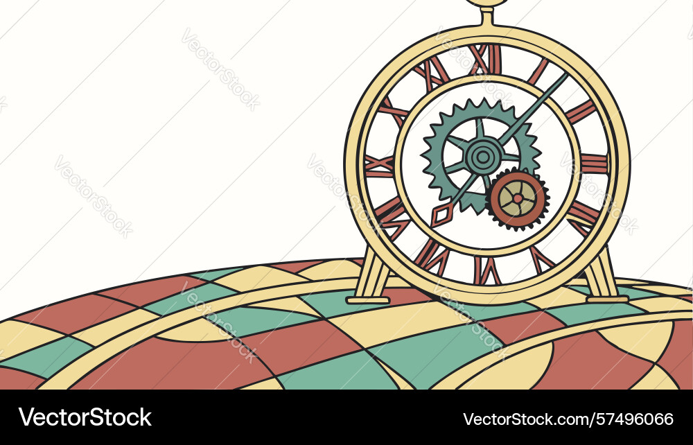 Timepiece on chessboard design generative ai vector image
