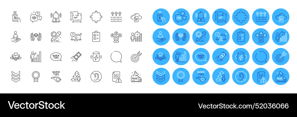 Tutorials checklist and brand line icons pack Vector Image