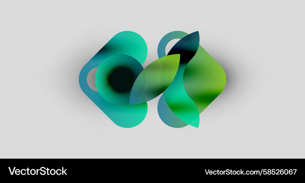 Abstract fluid shapes overlap creating vibrant Vector Image