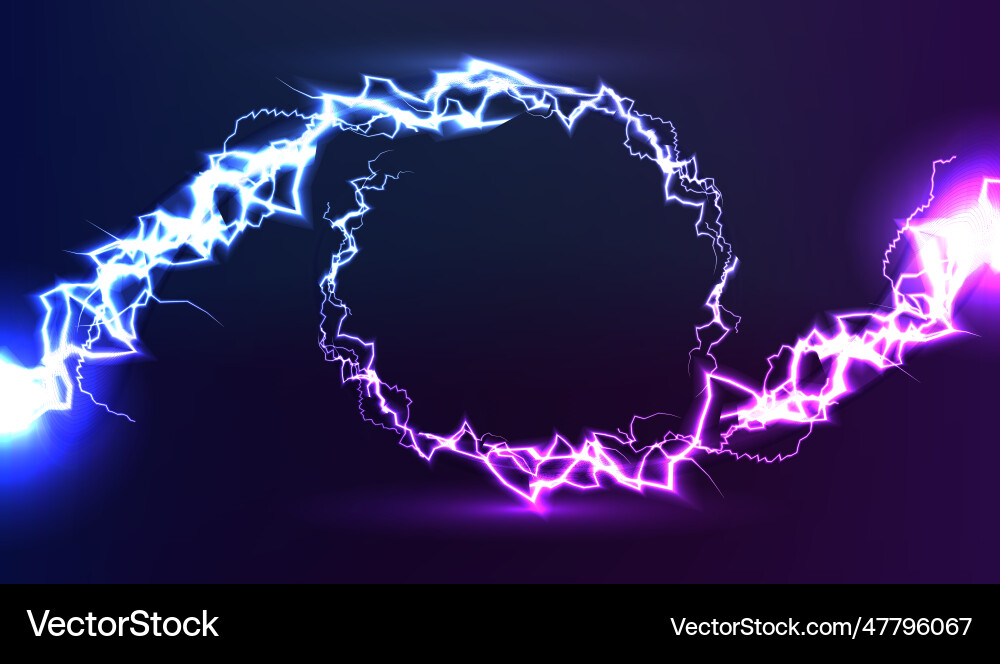 Circle lightnings template with sparks Vector Image