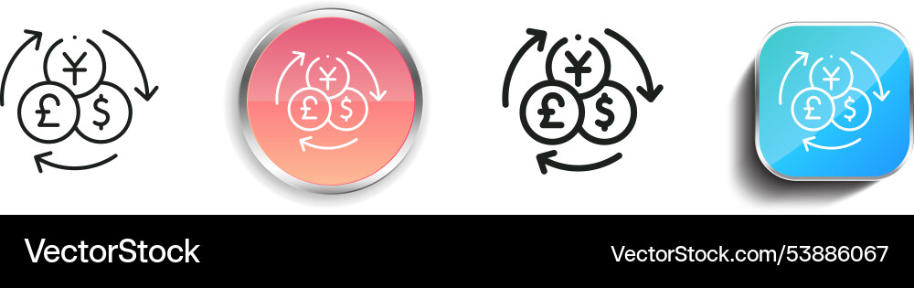 Exchange icon thin linear regular and button Exchange icon thin linear regular and button vector image