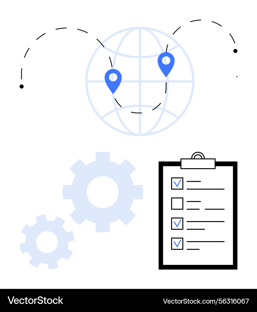 Global Workflow & Task Management Vector Image