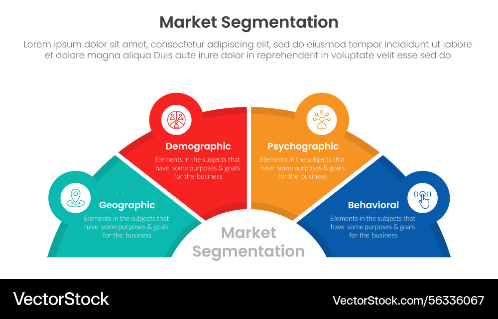 Market segmentation framework analysis Vector Image