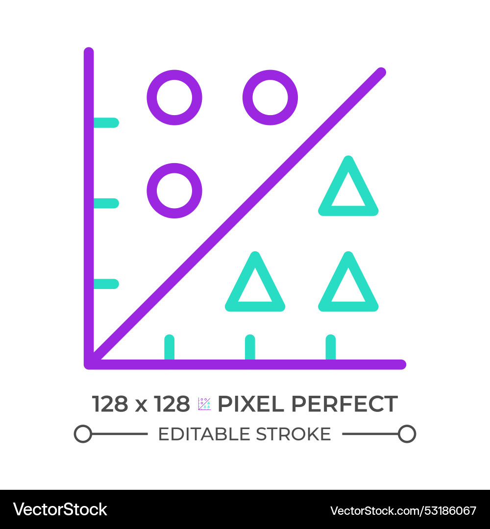 Regression analysis two color line icon Regression analysis two color line icon vector image