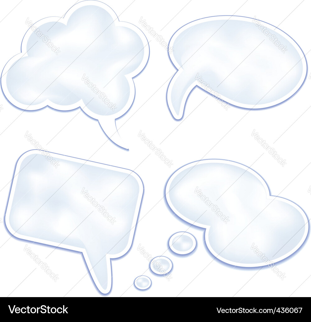 Speech Bubbles & Clouds Vector Image