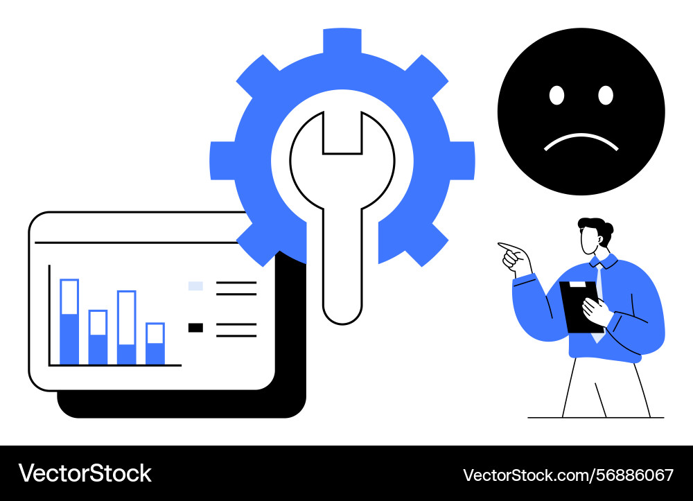 Technical issue analysis with charts and tools Technical issue analysis with charts and tools vector image