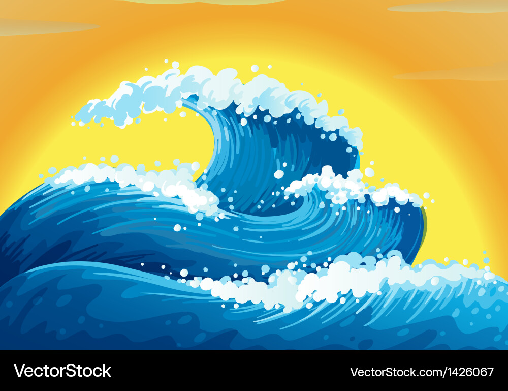 Waves and the sun Royalty Free Vector Image - VectorStock
