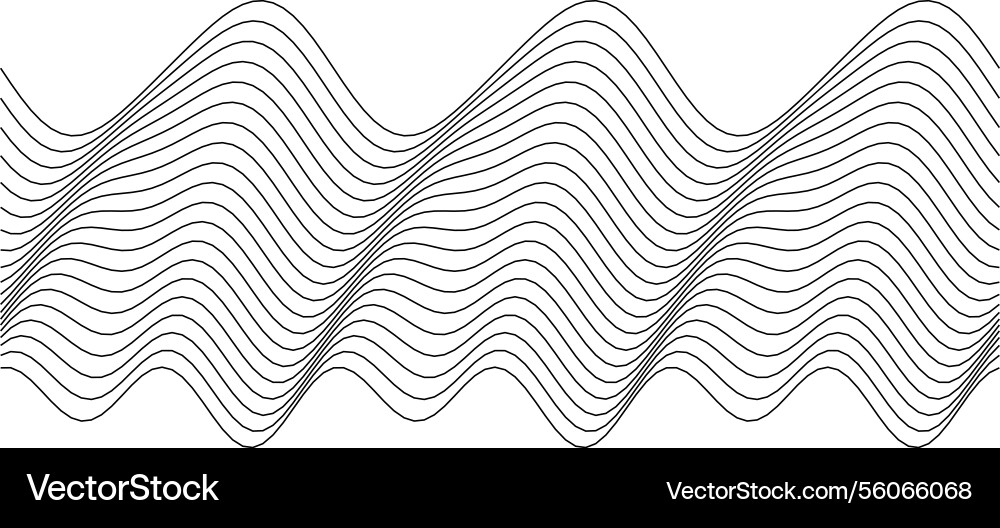 Abstract wave pattern with dynamic curves vector image