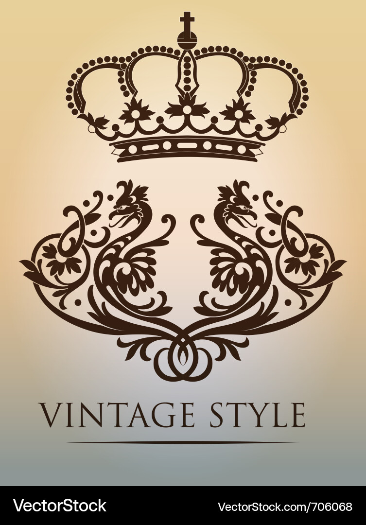 Baroque Crown Background vector image