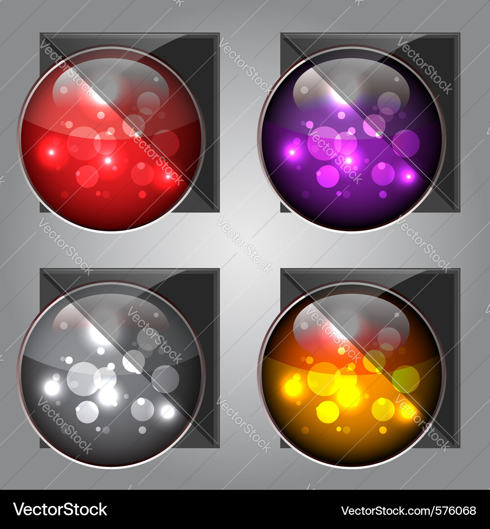 Glossy colorful buttons Vector Image