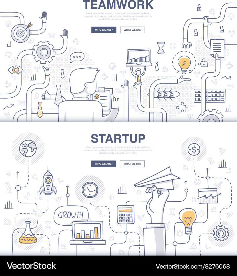Modern Business & Teamwork Concepts Vector Image