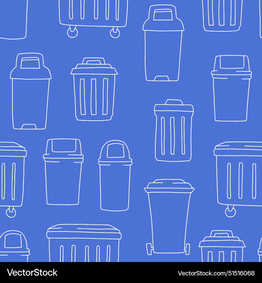 Outline collection of bin seamless pattern design Outline collection of bin seamless pattern design vector image