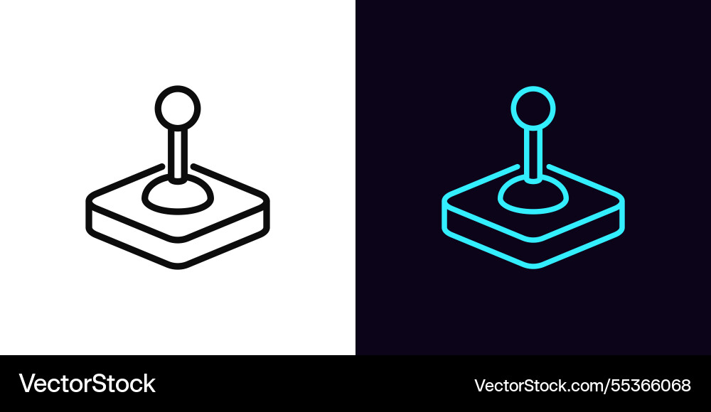 Outline control joystick icon with editable Outline control joystick icon with editable vector image