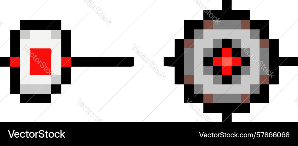 Pixel art targeting icons for game ui design Vector Image