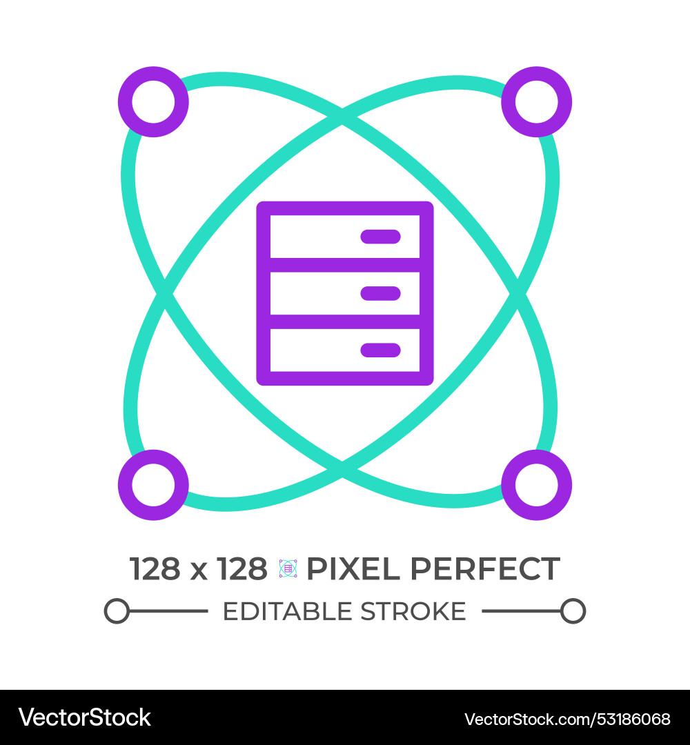 Quantum computing two color line icon Quantum computing two color line icon vector image