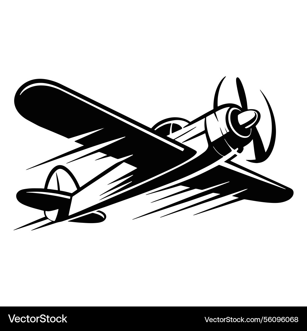 Silhouette of a fast moving plane with speed Vector Image