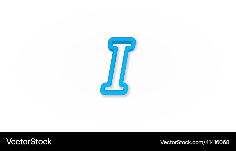Text edit italic font realistic icon 3d line Text edit italic font realistic icon 3d line vector image