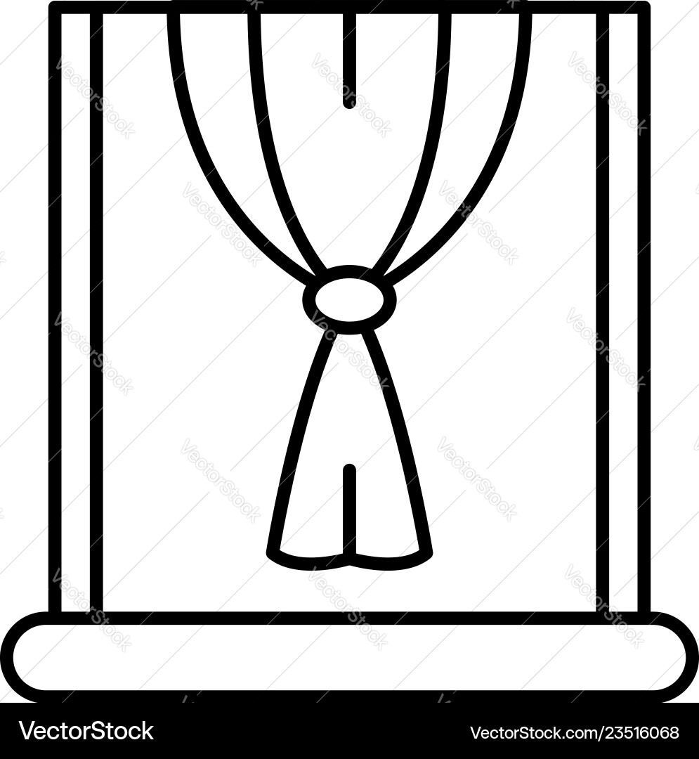 Window node curtain icon outline style Window node curtain icon outline style vector image