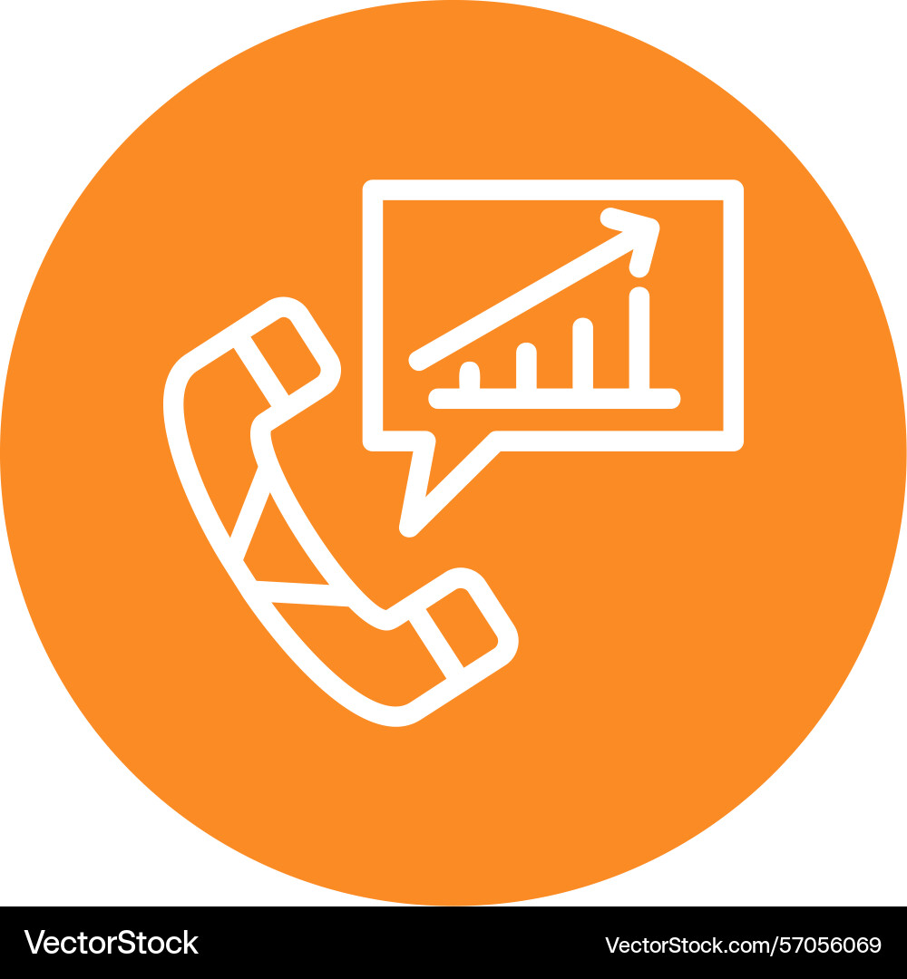 Call analytics line circle style icon design Vector Image
