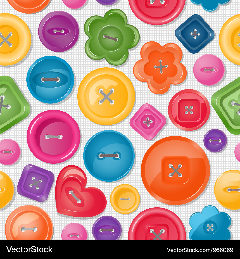 Colorful Button Seamless Pattern vector image