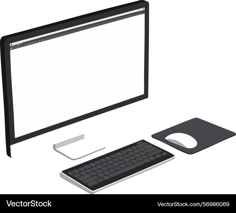 Computer-Setup mit Monitortastatur vektorbild