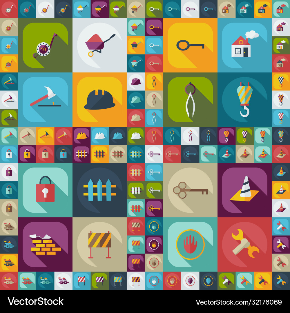 Flat concept set modern design with shadow Vector Image
