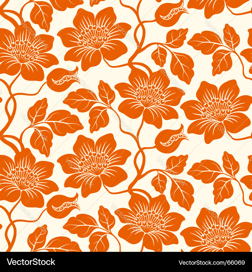 Floral Scroll Pattern Vector Image