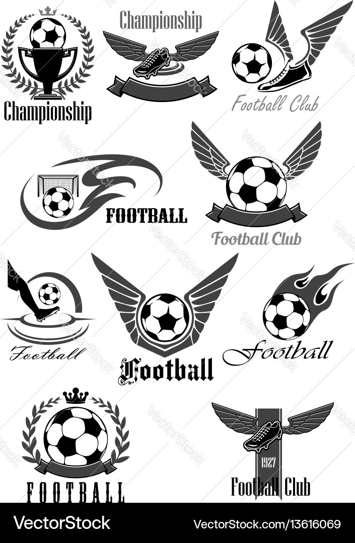 Football Championship Icons Vector Image