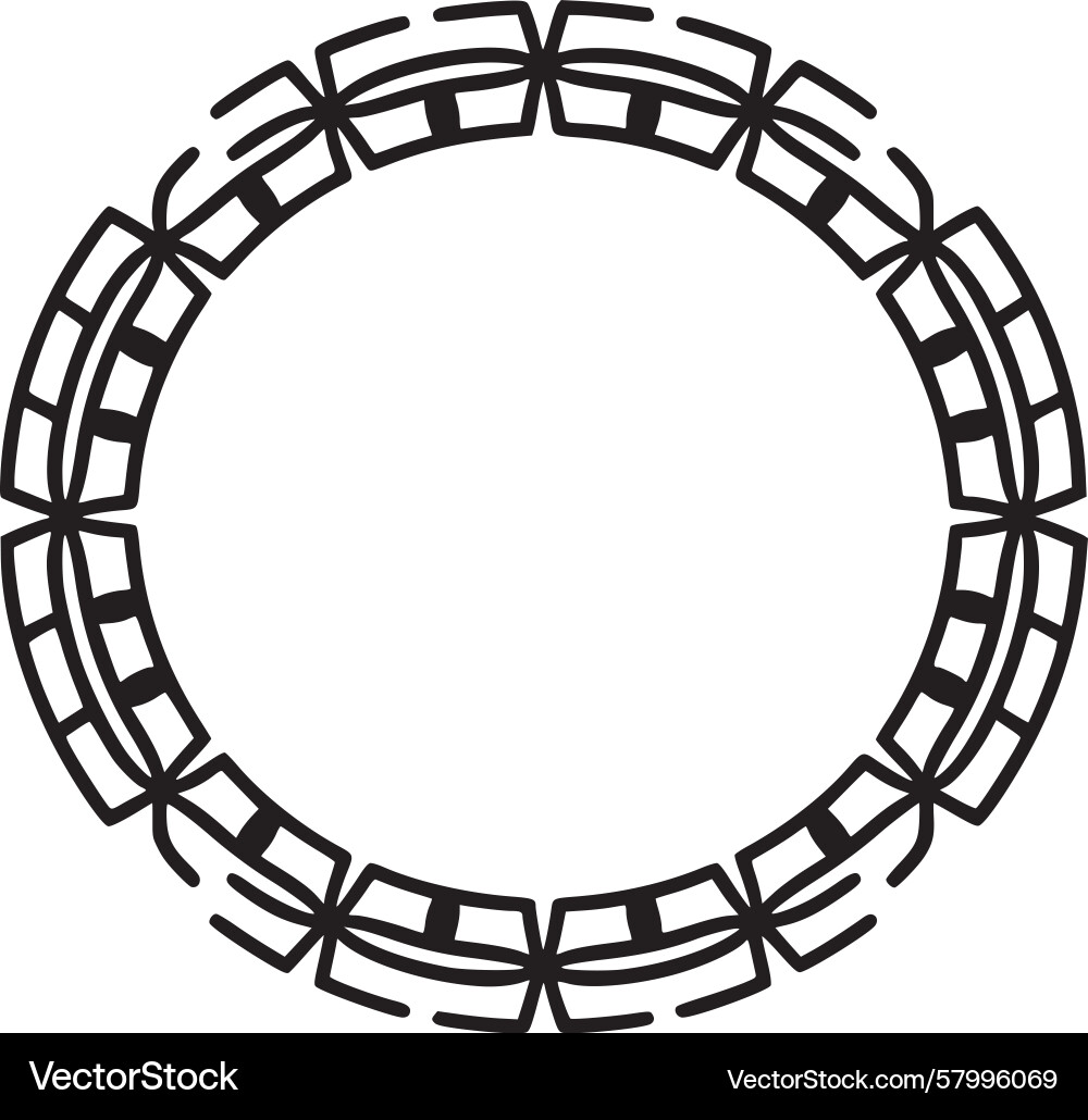 Geometric Circle Frame Pattern Vector Image