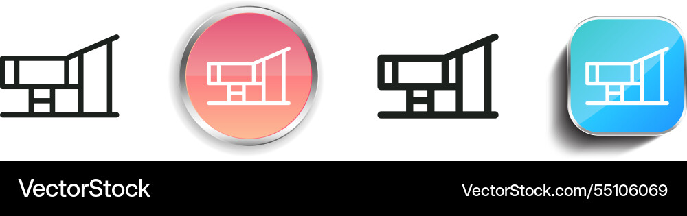 House icon thin linear regular and button style House icon thin linear regular and button style vector image