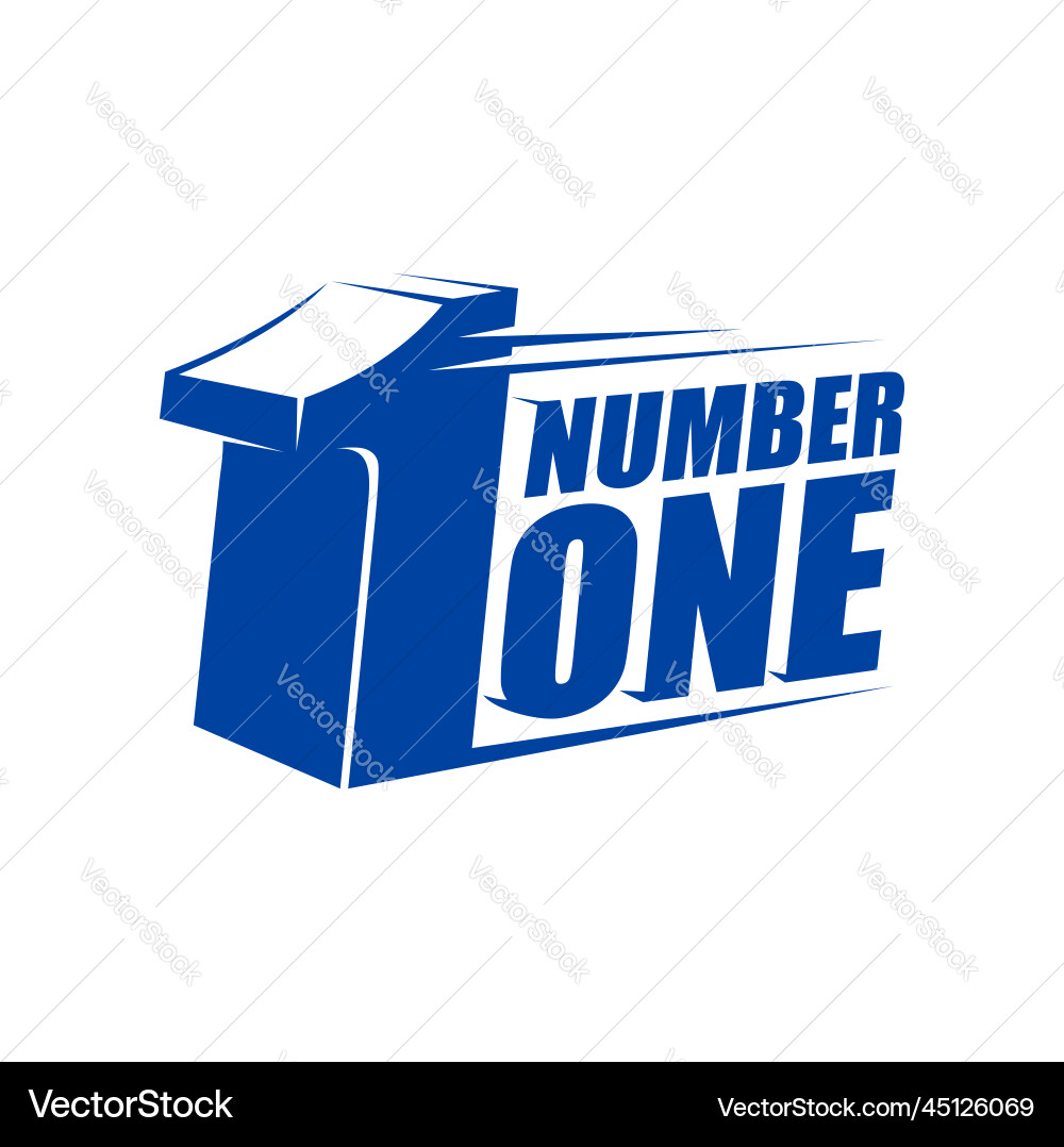 Number one icon first place of winner or leader Number one icon first place of winner or leader vector image