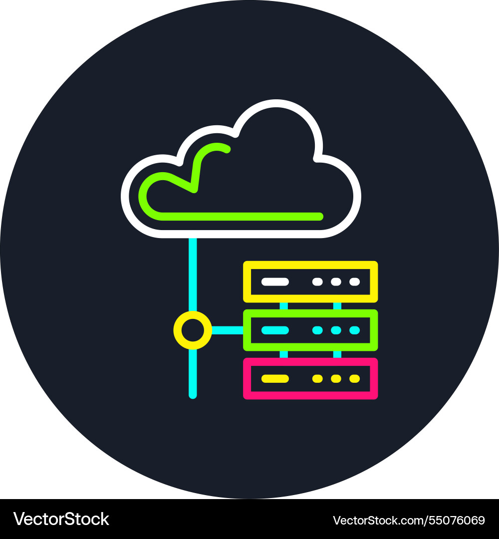Server line multi color icon Vector Image