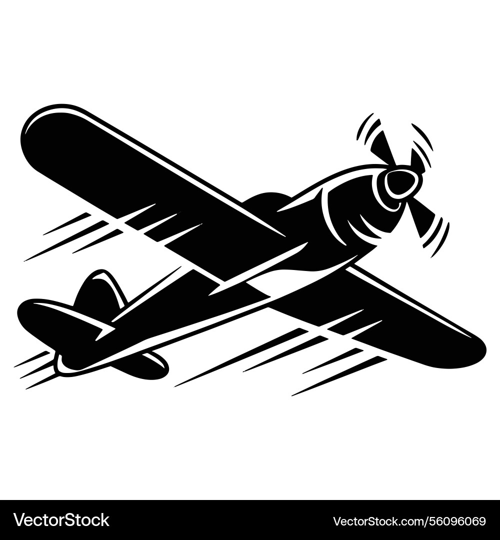 Silhouette of a fast moving plane with speed Vector Image