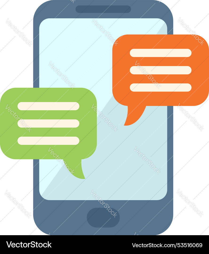 Smartphone showing instant messaging conversation Smartphone showing instant messaging conversation vector image