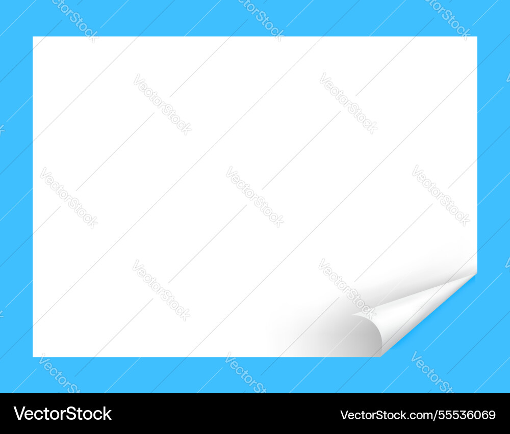 Template a4 paper mock-up with curl corner Template a4 paper mock-up with curl corner vector image