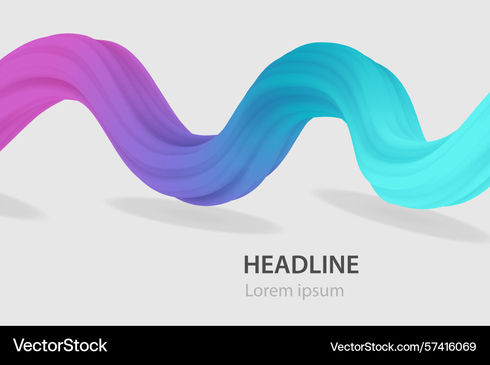 Vibrant 3d colorful wave with gradient transition vector image